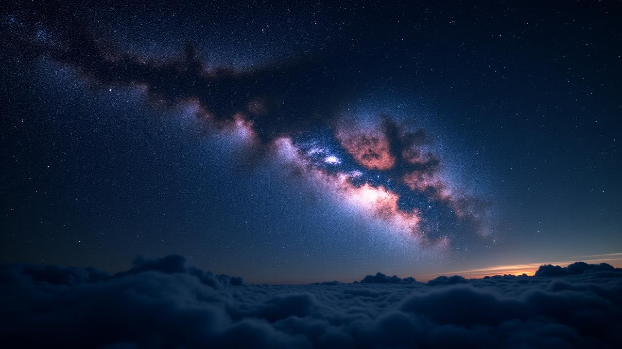 星空の美しい銀河のタイムラプス